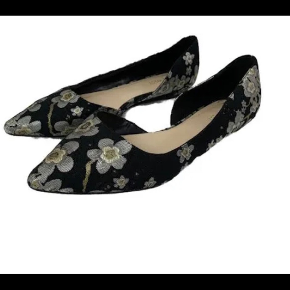 Nine West Saige Dorsay Embroidered Flats size 9